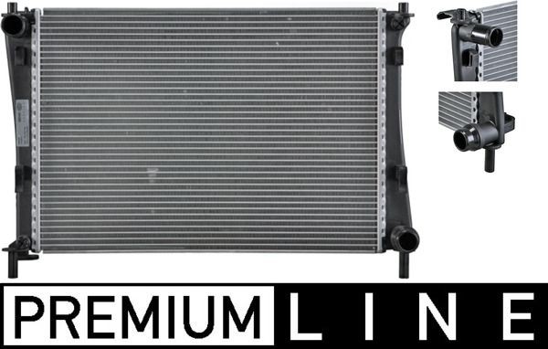 MAHLE ORIGINAL CR 1355 000P Engine radiator for vehicles with/without air conditioning, 500 x 356 x 13 mm, Manual Transmission, Brazed cooling fins