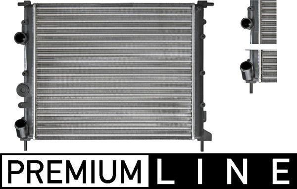 MAHLE ORIGINAL CR 449 000P Engine radiator for vehicles without air conditioning, 430 x 378 x 28 mm, Manual Transmission, Mechanically jointed cooling fins
