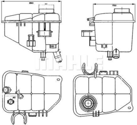 MAHLE ORIGINAL Coolant reservoir CRT 126 000S suitable for MERCEDES-BENZ C-Class, CLK, CLC