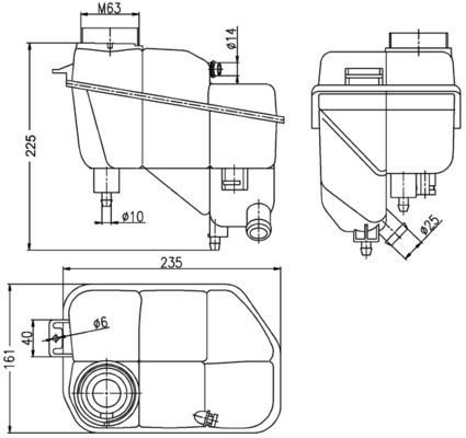MAHLE ORIGINAL CRT 202 000S Coolant expansion tank with sensor, without lid