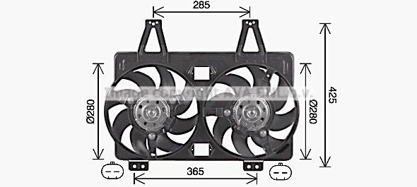PRASCO D1: 280 mm, 12V Cooling Fan AL7527 buy