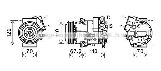 PRASCO OLAK605 Air conditioning compressor 13396664