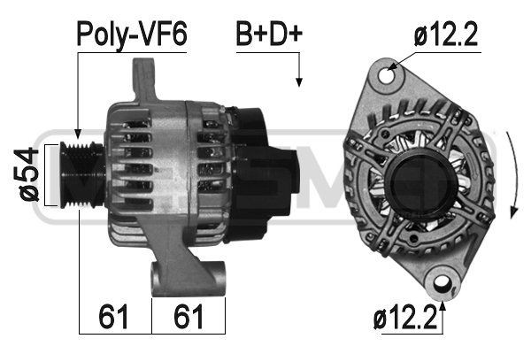 MESSMER 14V, 120A, B+D+, Ø 54 mm Generator 209323A buy
