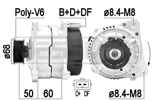 MESSMER 14V, 120A, B+D+DF, Ø 68 mm Generator 209439A buy