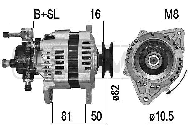 MESSMER 14V, 80A, B+SL, incl. vacuum pump, Ø 82 mm Generator 209523A buy