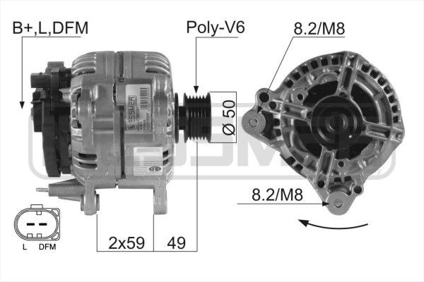 MESSMER 14V, 90A, B+LDFM, Ø 50 mm Generator 210045A buy
