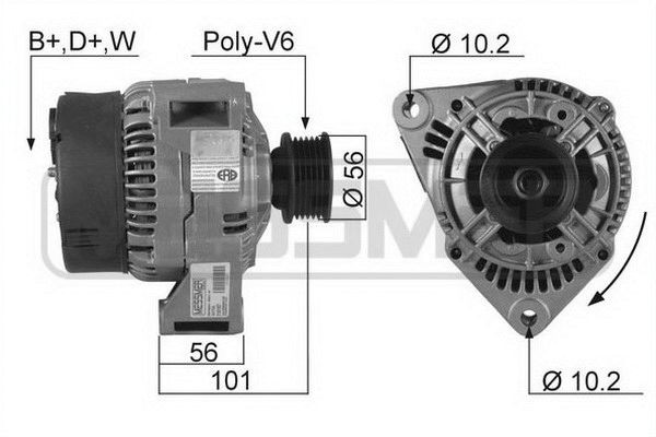 MESSMER 14V, 70A, B+D+W, Ø 56 mm Generator 210187A buy