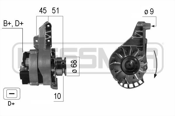 MESSMER 14V, 60A, B+D+, Ø 68 mm Generator 210232A buy