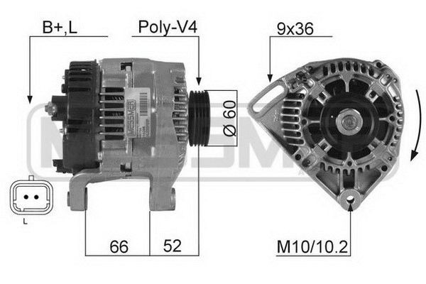 MESSMER 14V, 75A, B+L, Ø 60 mm Generator 210285A buy