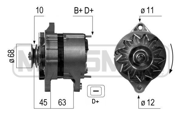 MESSMER 14V, 55A, B+D+, Ø 68 mm Generator 210295A buy