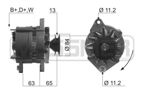 MESSMER 28V, 55A, B+D+W, Ø 84 mm Generator 210299A buy