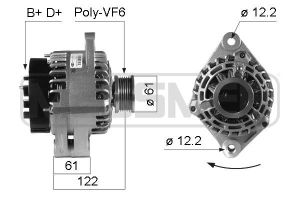 MESSMER 14V, 120A, B+D+, Ø 61 mm Generator 210324A buy
