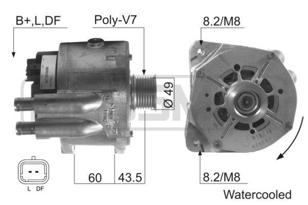 MESSMER 210473A Alternator 14V, 150A, B+LDF, Ø 49 mm