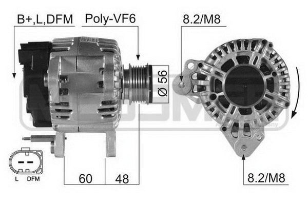 MESSMER 14V, 110A, B+LDFM, Ø 56 mm Generator 210497A buy