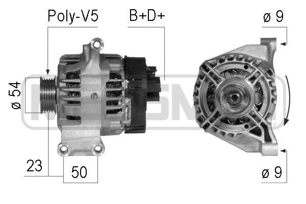MESSMER 14V, 120A, B+D+, Ø 54 mm Generator 210744A buy