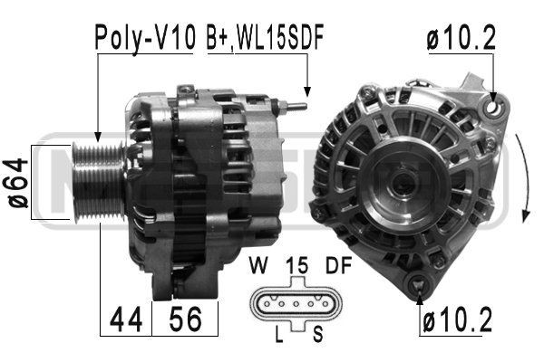 MESSMER 28V, 100A, B+WL15SDF, Ø 64 mm Generator 210910A buy