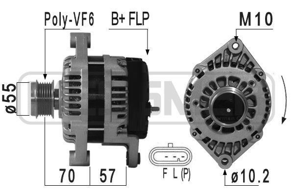 MESSMER 14V, 120A, B+FLP, Ø 55 mm Generator 210937A buy