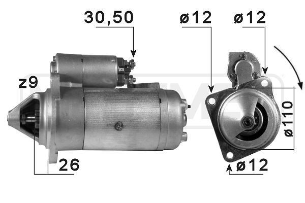MESSMER 220077A Starter motor 2 022 507