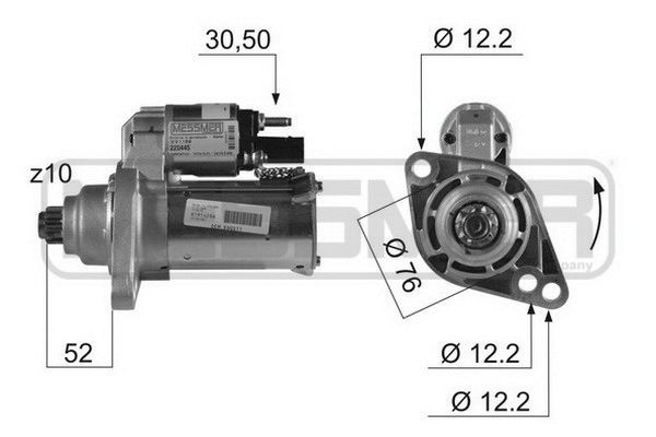 Original MESSMER Engine starter motor 220445A for VW POLO