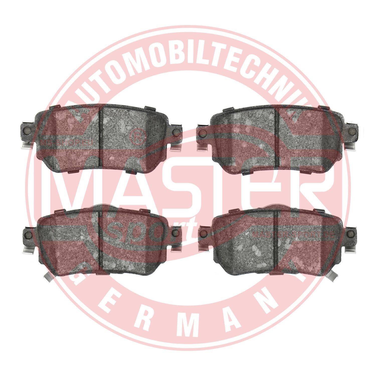 236026002 MASTER-SPORT Rear Axle, with acoustic wear warning, with anti-squeak plate Height 1: 44,6mm, Height 2: 46,4mm, Width: 104mm, Thickness: 15,1mm Brake pads 13046026002N-SET-MS buy