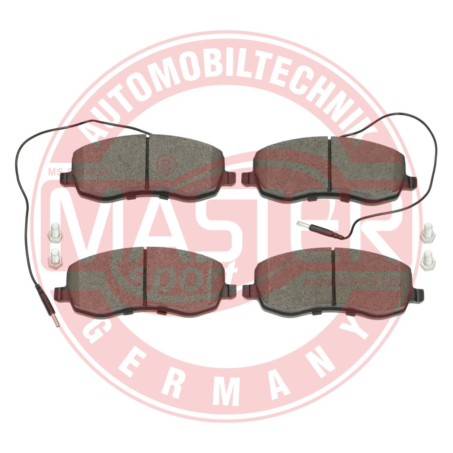 MASTER-SPORT 13046027522N-SET-MS Brake pad set Front Axle, incl. wear warning contact, with anti-squeak plate