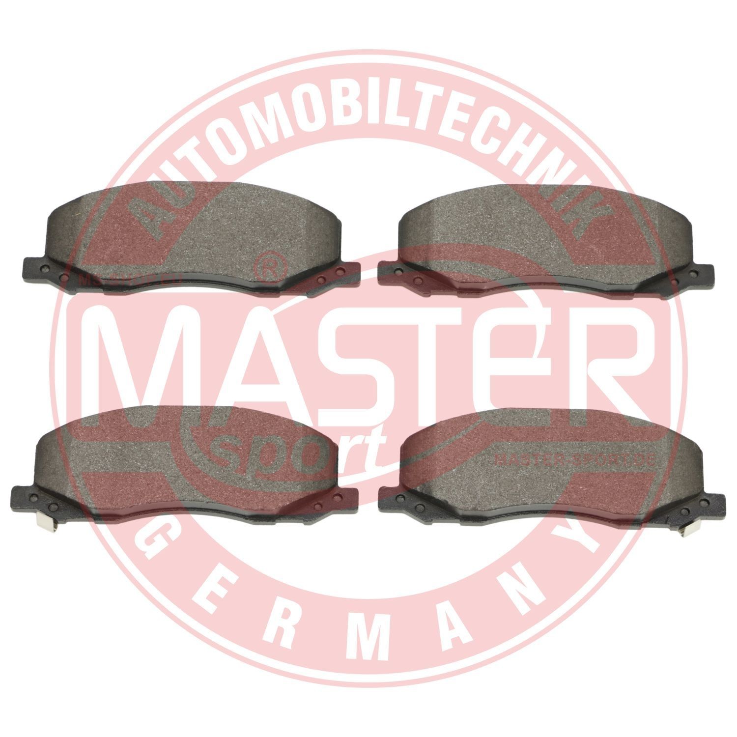 13046027542N-SET-MS MASTER-SPORT Brake pad set SAAB Front Axle, with acoustic wear warning, with anti-squeak plate