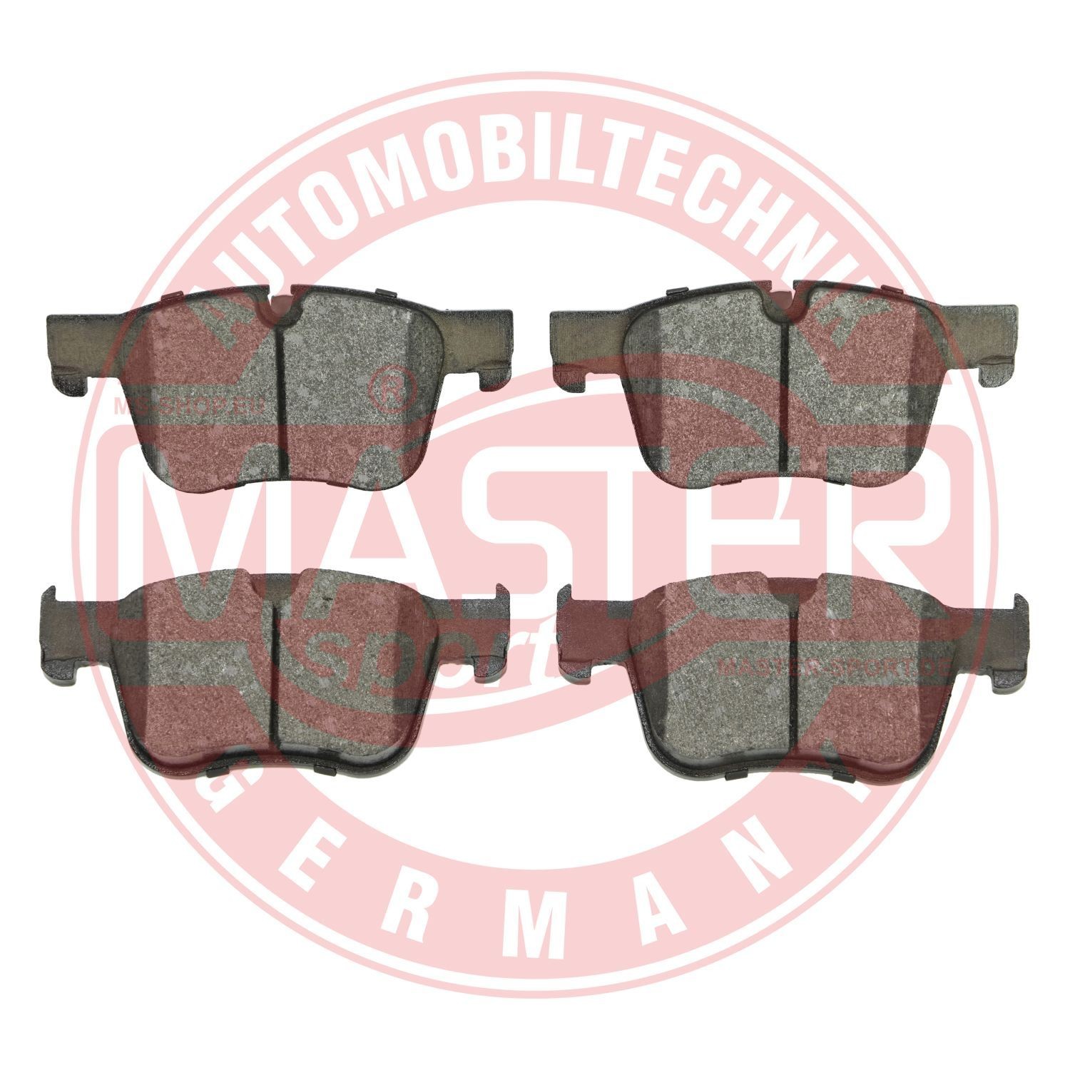 MASTER-SPORT 13046073002N-SET-MS Brake pad set Front Axle, prepared for wear indicator, excl. wear warning contact, with anti-squeak plate