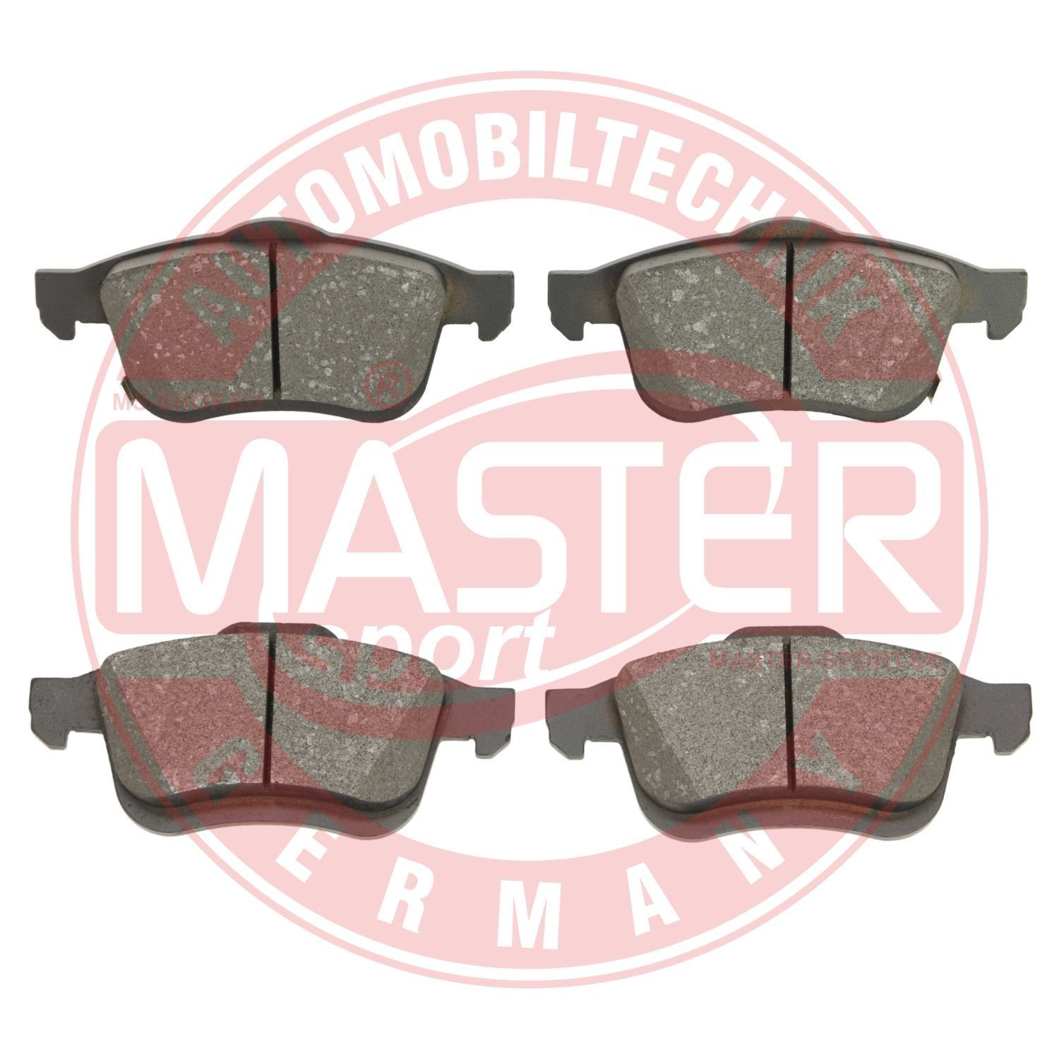 MASTER-SPORT 13046073022N-SET-MS Brake pad set Front Axle, with acoustic wear warning, with anti-squeak plate