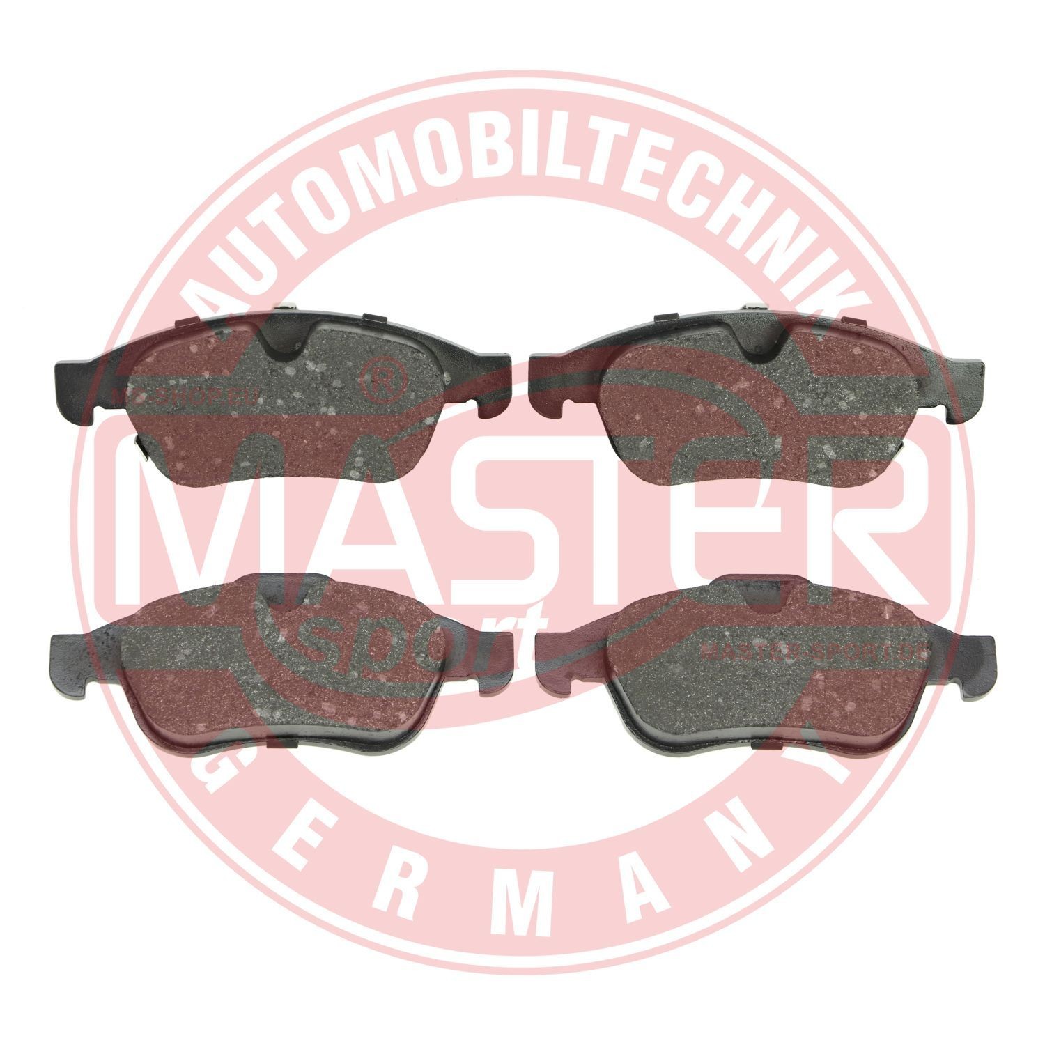 MASTER-SPORT 13046073112N-SET-MS Brake pad set Front Axle, with acoustic wear warning, with anti-squeak plate
