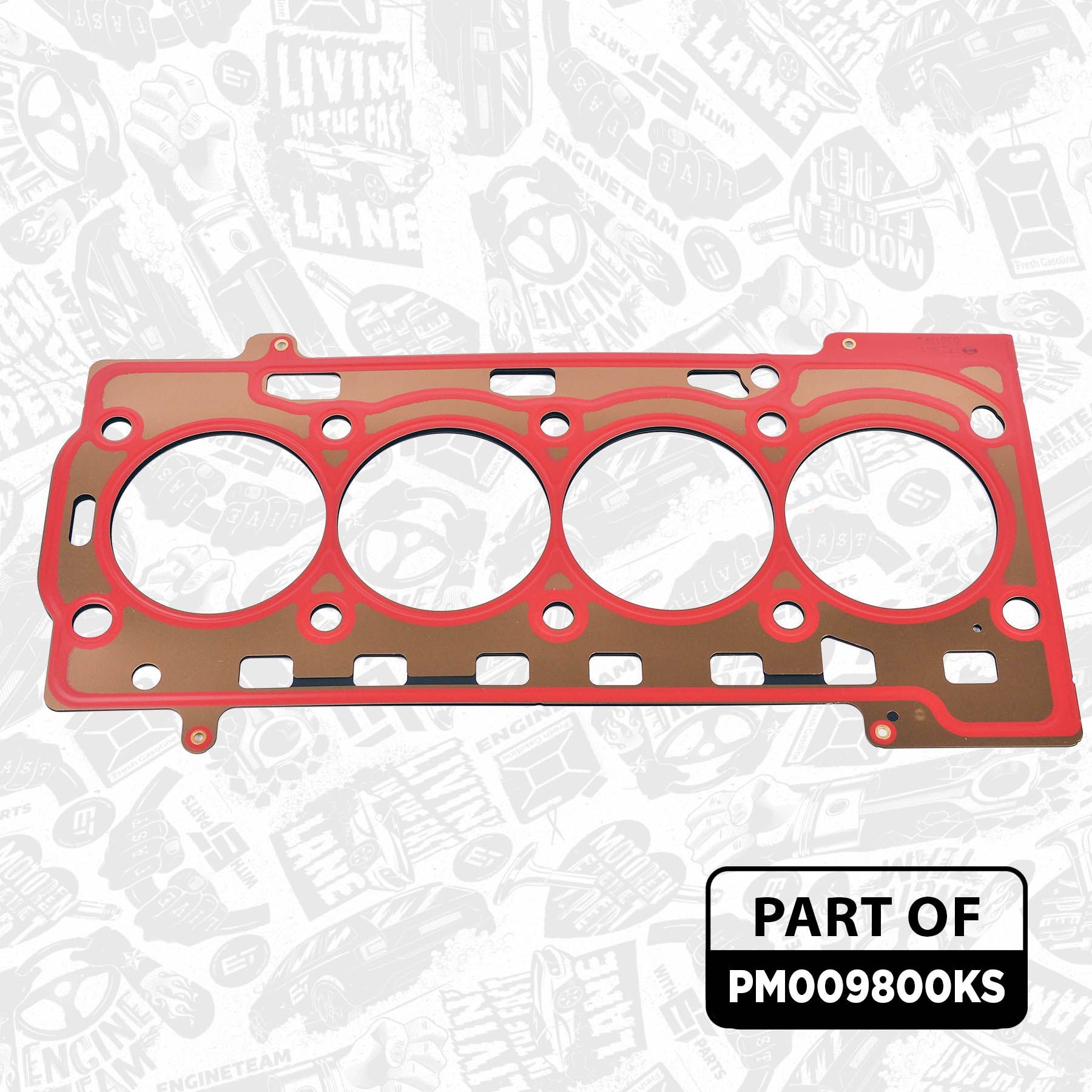 PM009800KS Piston PM009800KS ET ENGINETEAM 76,5 mm, with piston rings, with cylinder head gasket, with screw set