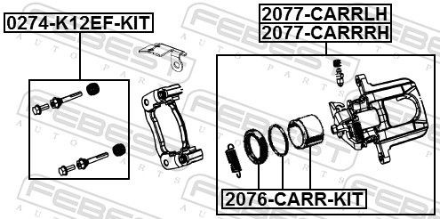 2076CARRKIT Brake caliper service kit FEBEST 2076-CARR-KIT review and test