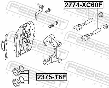 2375T6F Brake caliper service kit FEBEST 2375-T6F review and test