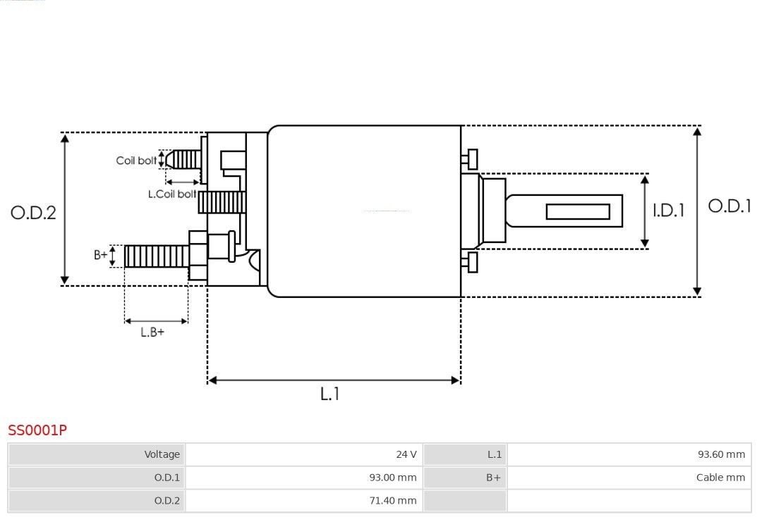 AS-PL SS0001P Starter motor solenoid