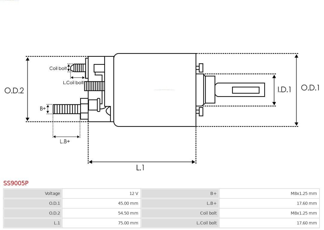 AS-PL SS9005P Starter motor solenoid