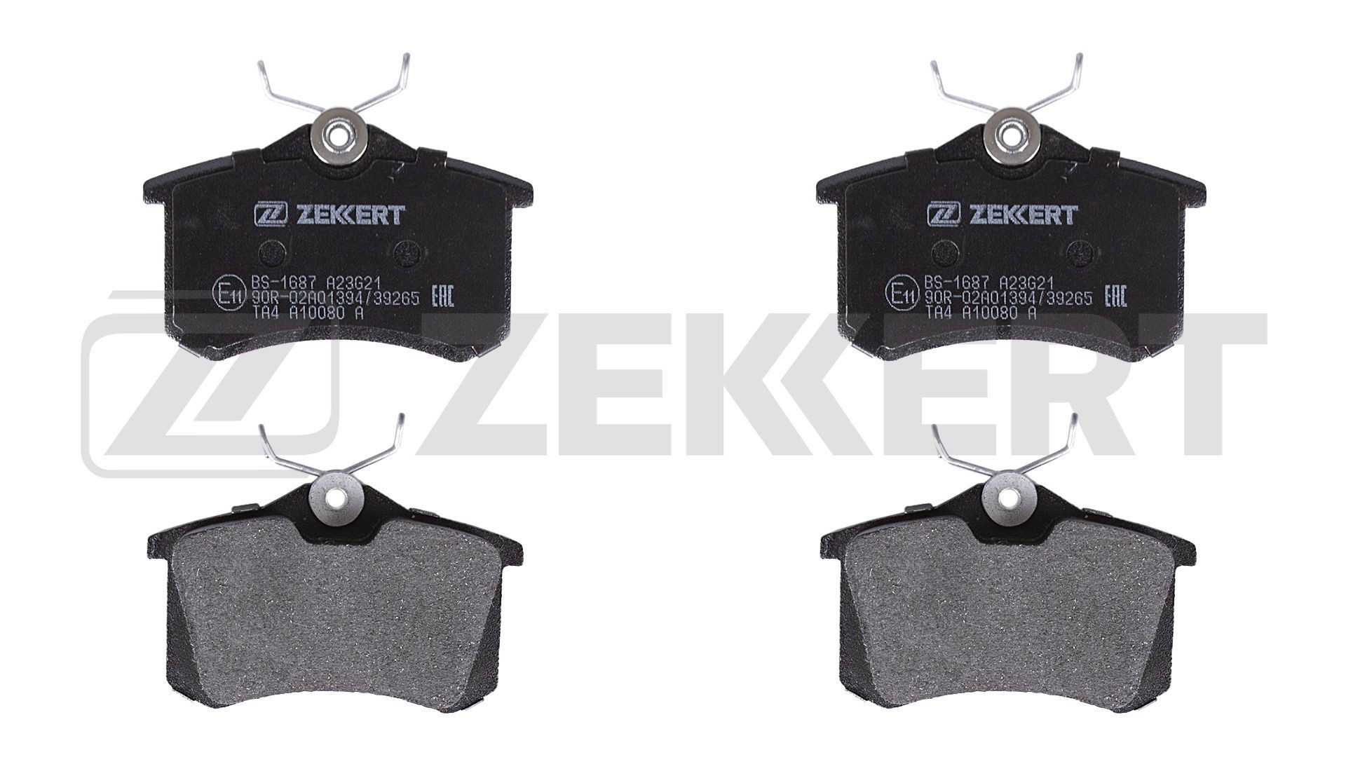 Disc pads ZEKKERT Rear Axle, not prepared for wear indicator - BS-1687