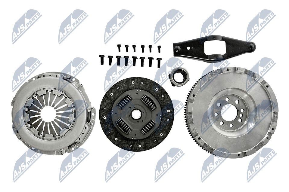 NZS-FR-003 NTY Clutch set FORD with clutch pressure plate, with flywheel, with screw set, with clutch disc, with clutch release bearing, with release fork