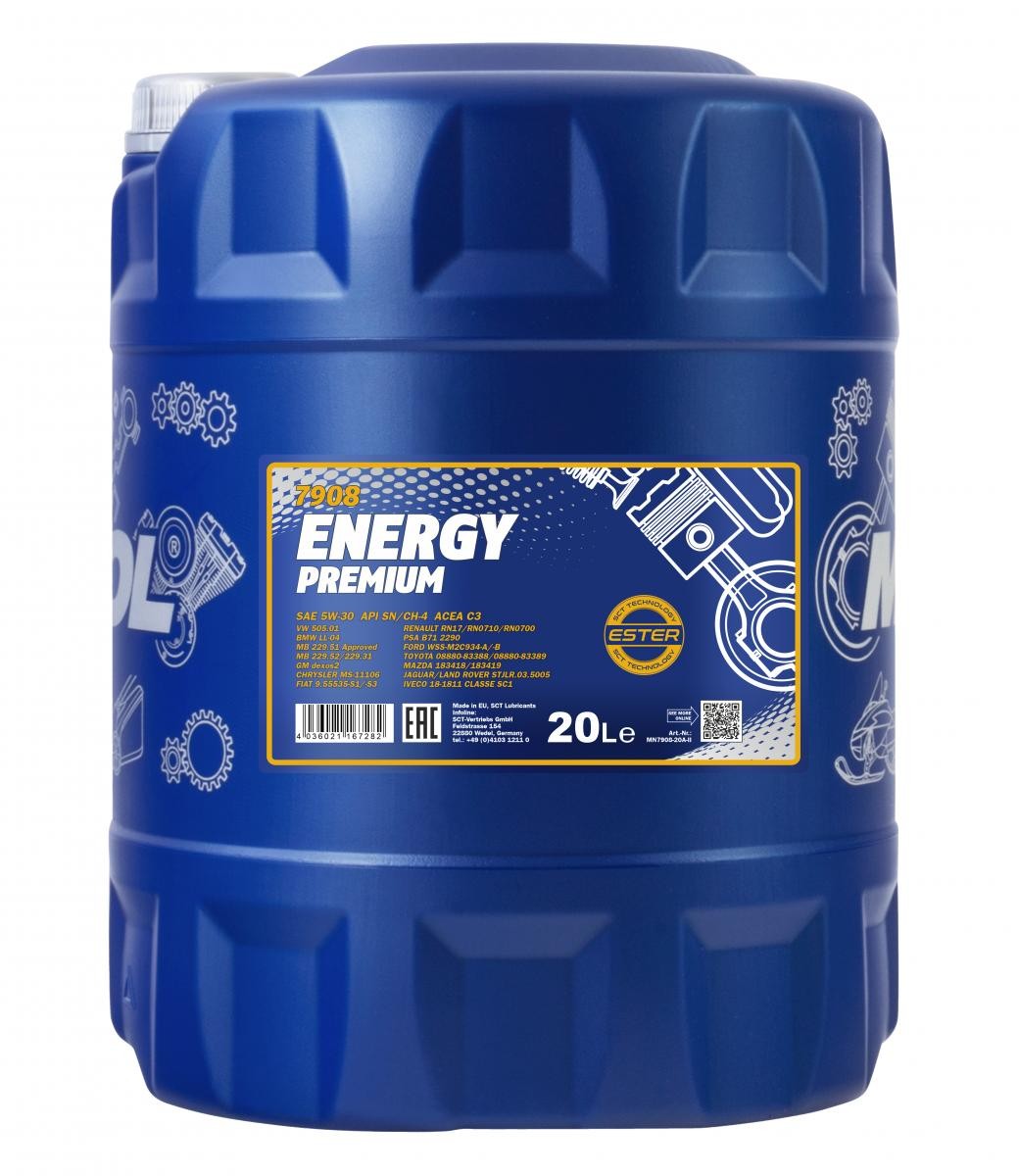 MN7908-20 MANNOL ENERGY PREMIUM 5W-30, 20l, Synthetiköl Motoröl MN7908-20 günstig kaufen
