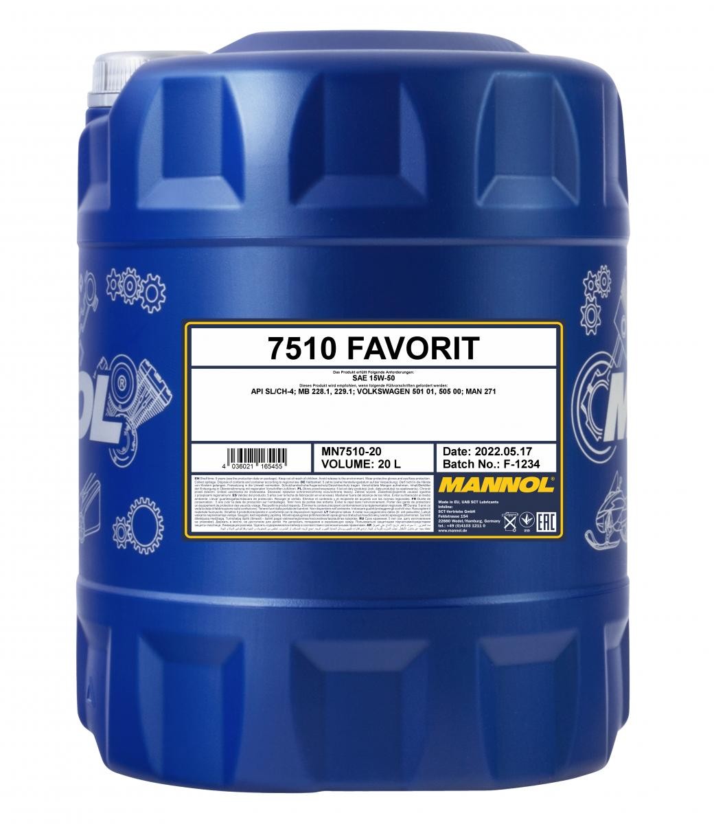 MANNOL MN7510-20 Motoröl für MERCEDES-BENZ AXOR 2 LKW in Original Qualität