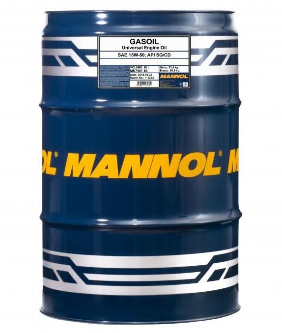 Comprare MN7401-60 MANNOL GASOIL 15W-50, 60l, Olio minerale Olio motore MN7401-60 poco costoso