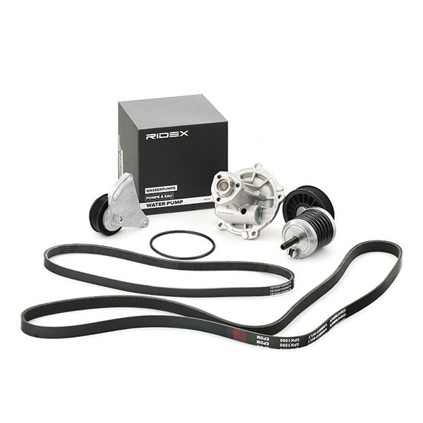RIDEX Water Pump + V-Ribbed Belt Kit 4172P0014