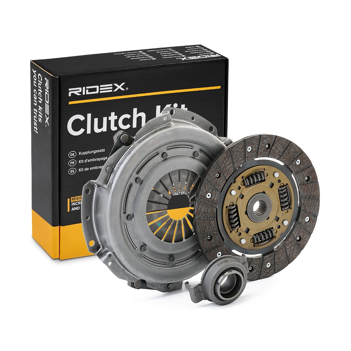 RIDEX 479C0720 Clutch kit with clutch pressure plate, with clutch disc, with clutch release bearing, 217, 215mm