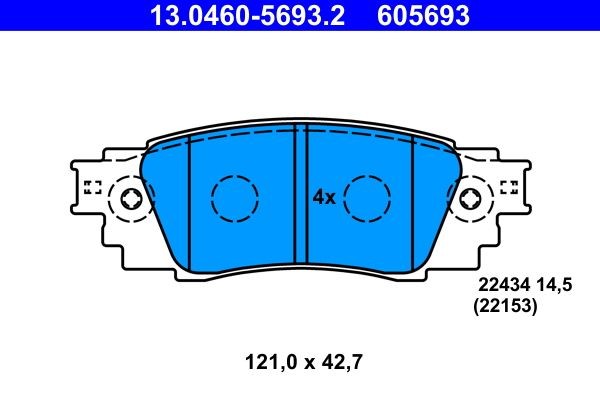 ATE Brake pad kit 13.0460-5693.2