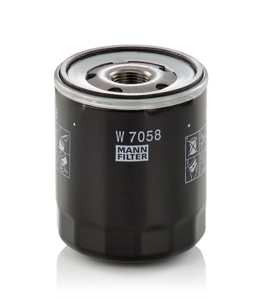 W7058 Oil filter W 7058 MANN-FILTER M 20 X 1.5, with one anti-return valve, Spin-on Filter