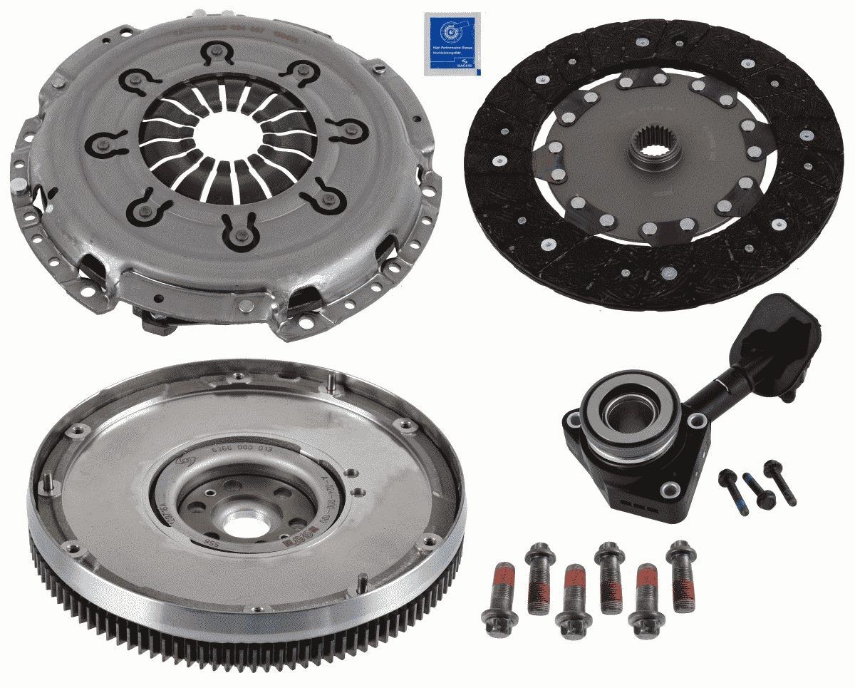 SACHS 2290 601 187 Clutch kit with central slave cylinder, with clutch pressure plate, with dual-mass flywheel, with flywheel screws, with clutch disc, 240mm