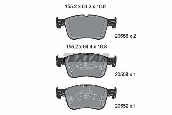 20556 TEXTAR 2055601 Brake pads FORD Kuga Mk3 1.5 EcoBoost 4x4 183 hp Petrol 2021 price