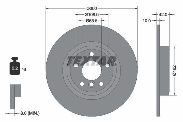 92309505 TEXTAR Brake disc - buy online