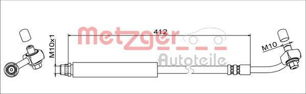 Opel MOKKA Brake hose METZGER 4111356 cheap