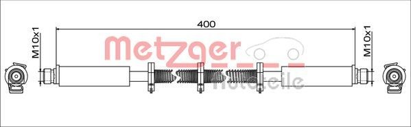 METZGER 4111748 Brake hose Front Axle Left, Front Axle Right, 400 mm