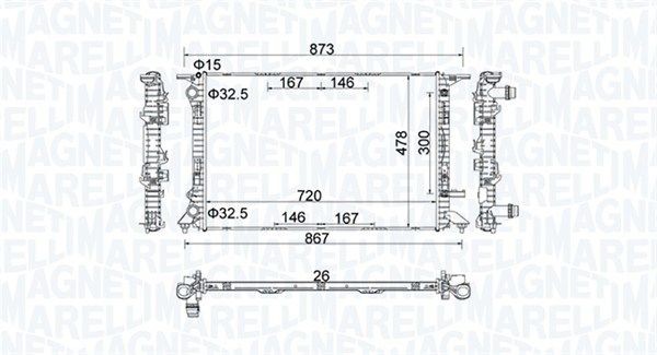 MAGNETI MARELLI Engine radiator 350213152100 Audi A4 2020