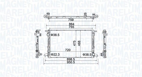 MAGNETI MARELLI Engine radiator 350213154900 Audi A6 2019